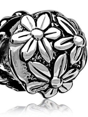 Pugster Silver Flower Daisy Charm Compatible with Pandora Bracelets